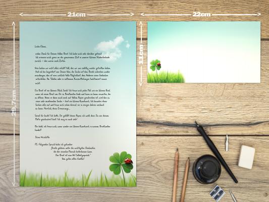 Motivpapier Kleeblatt Briefpapier mit Motiv